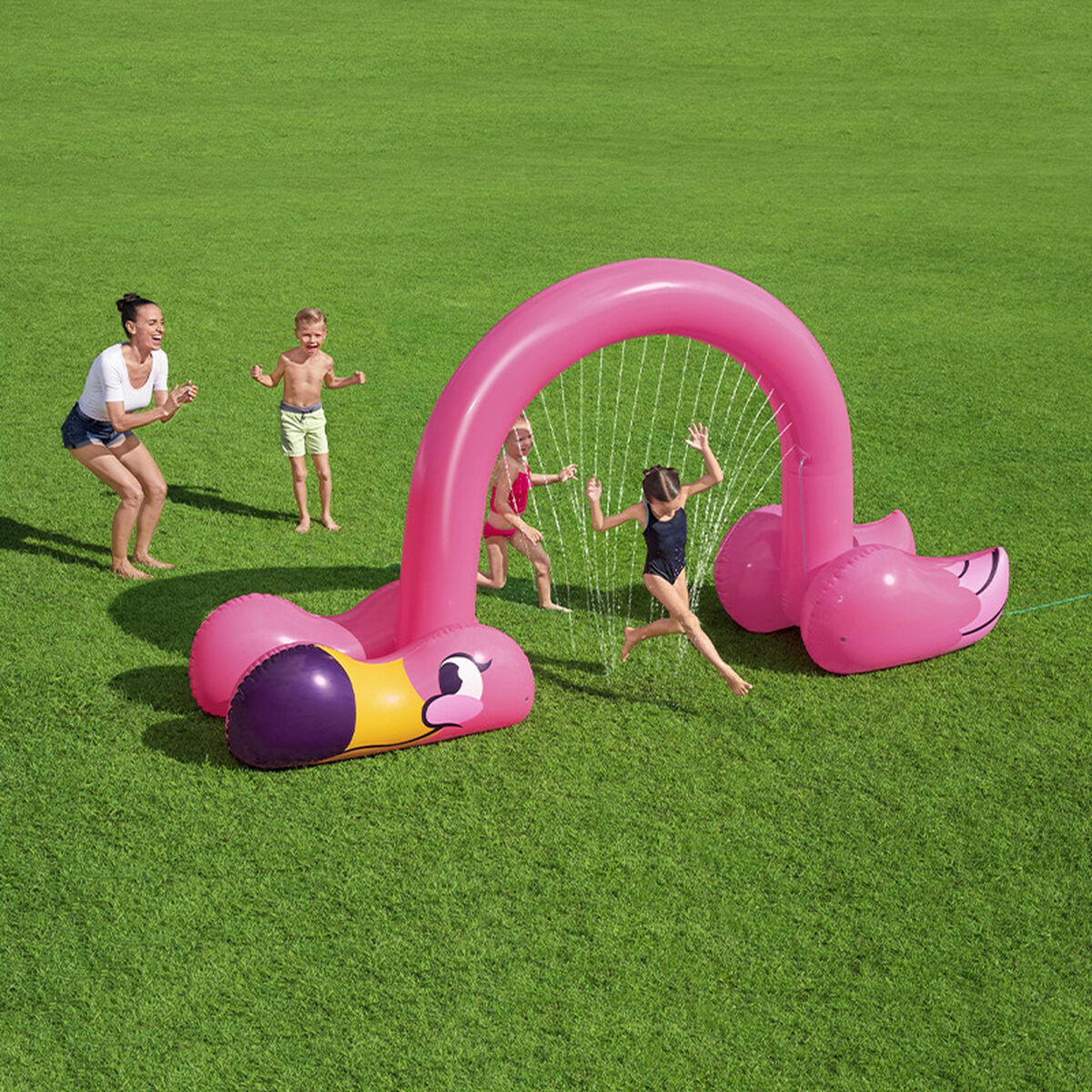 Wassersprinkler-Spielzeug Bestway Kunststoff 340 x 110 x 193 cm Rosa Flamingo