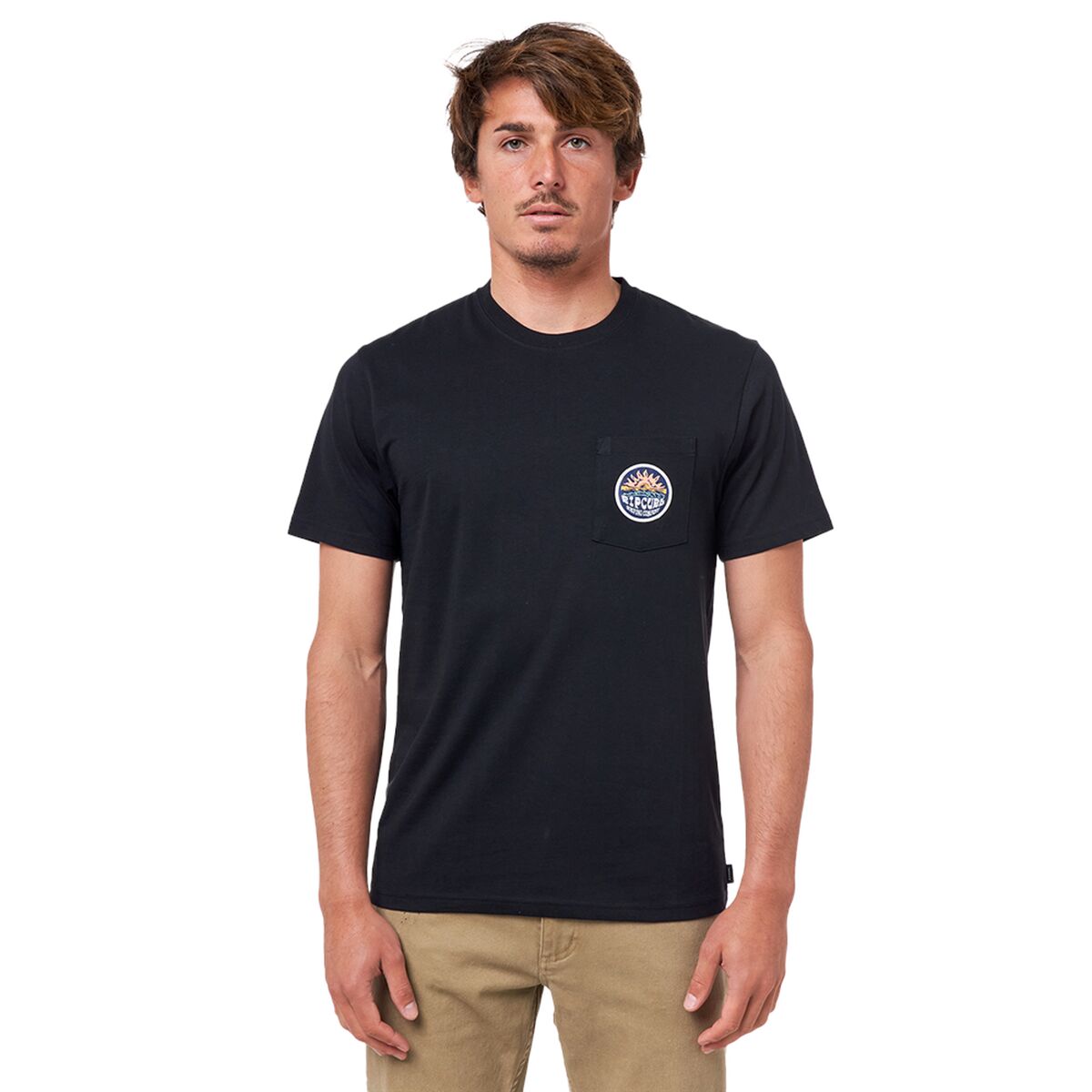Herren Kurzarm-T-Shirt Rip Curl Horizon Badge Schwarz Herren